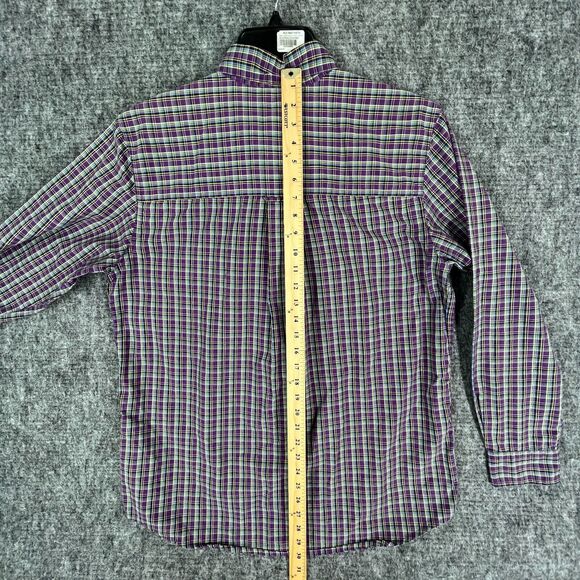 Chaps Shirt Mens Medium Plaid Easy Care Business Casual Button-Down Short Sleeve - Picture 9 of 11